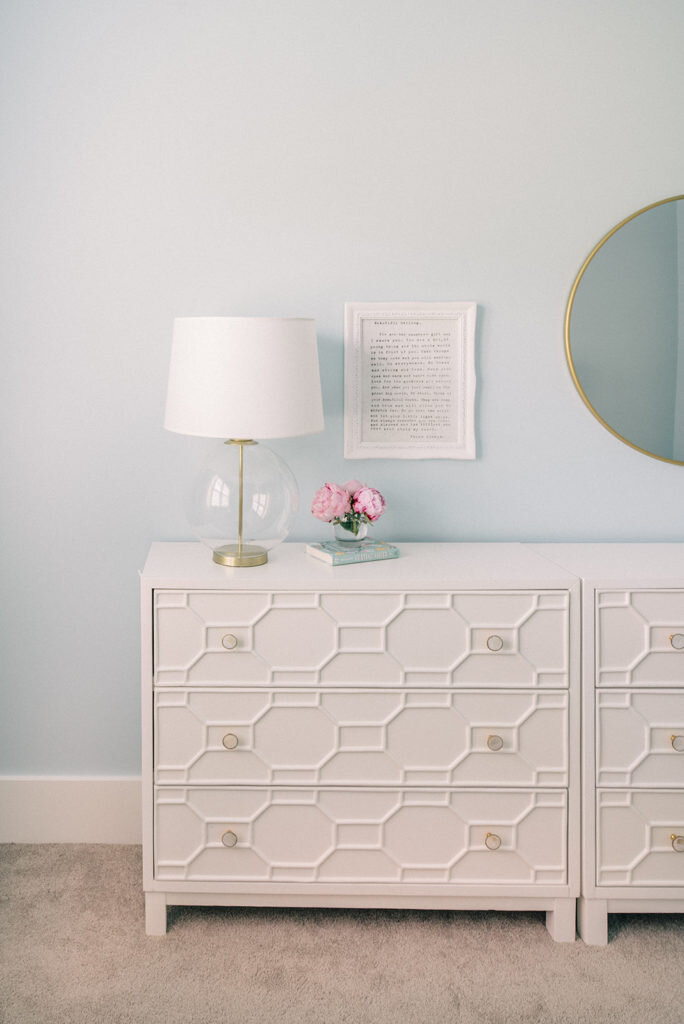 dresser with lamp