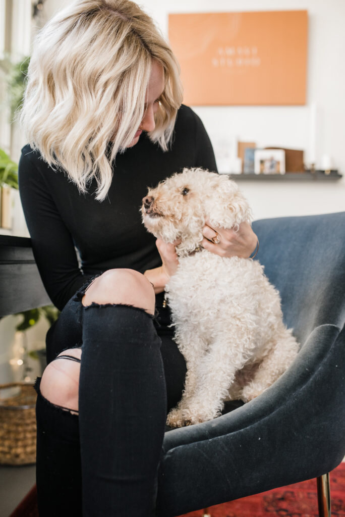 girl with dog