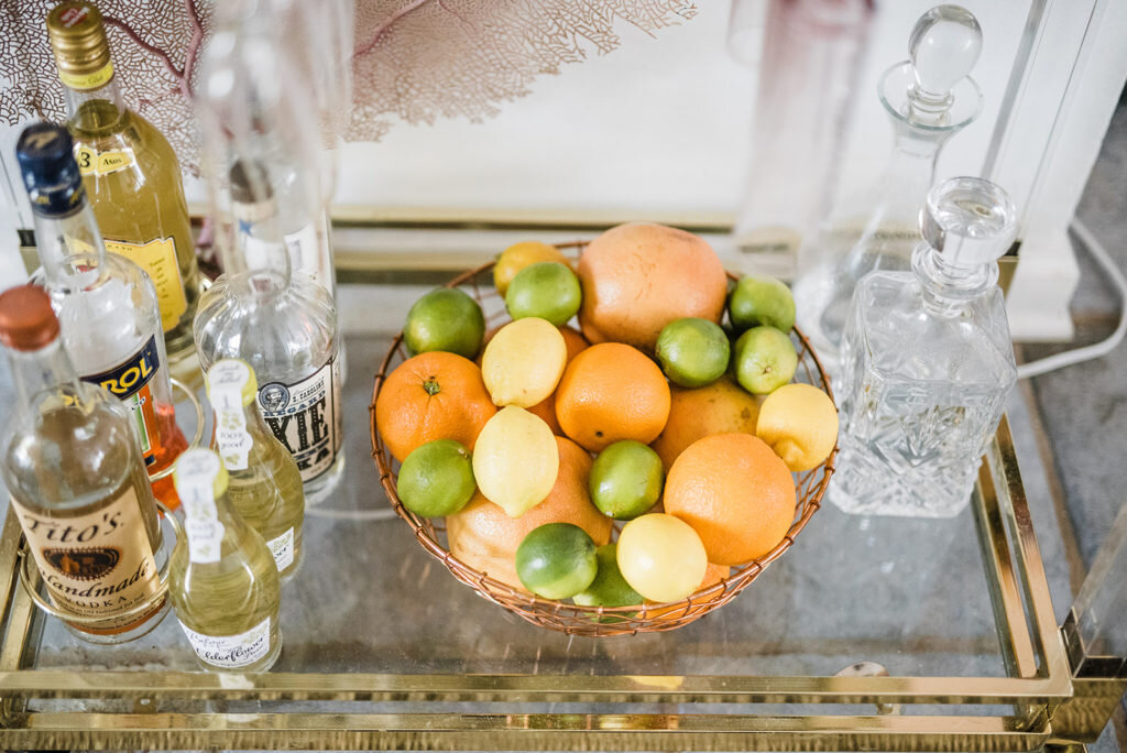 fruit on bar cart atlanta interior photography