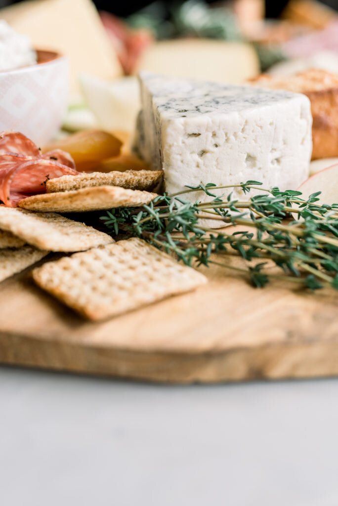 cheese board details with thyme atlanta food photographer