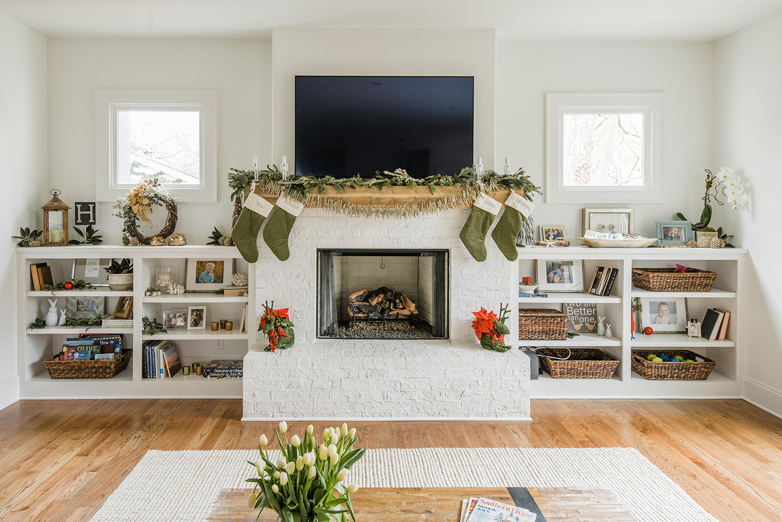 holiday decor fireplace