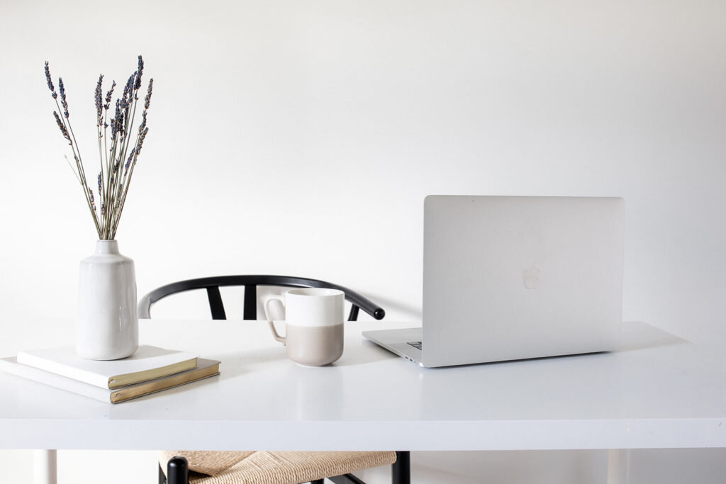 stock image coffee cup lavender lap top