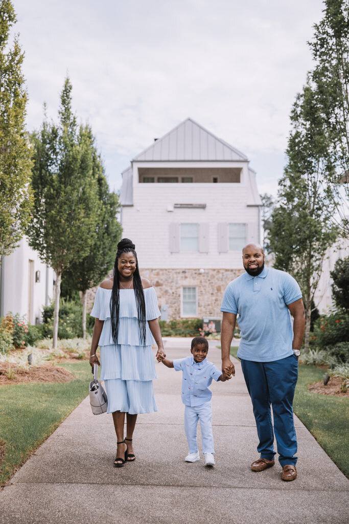 family walking