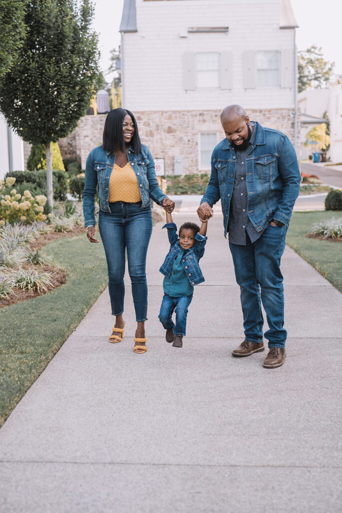 family walking