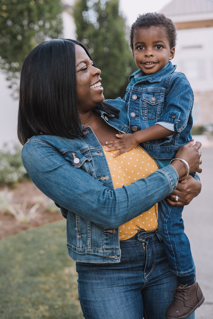 mom and son denim outfit 